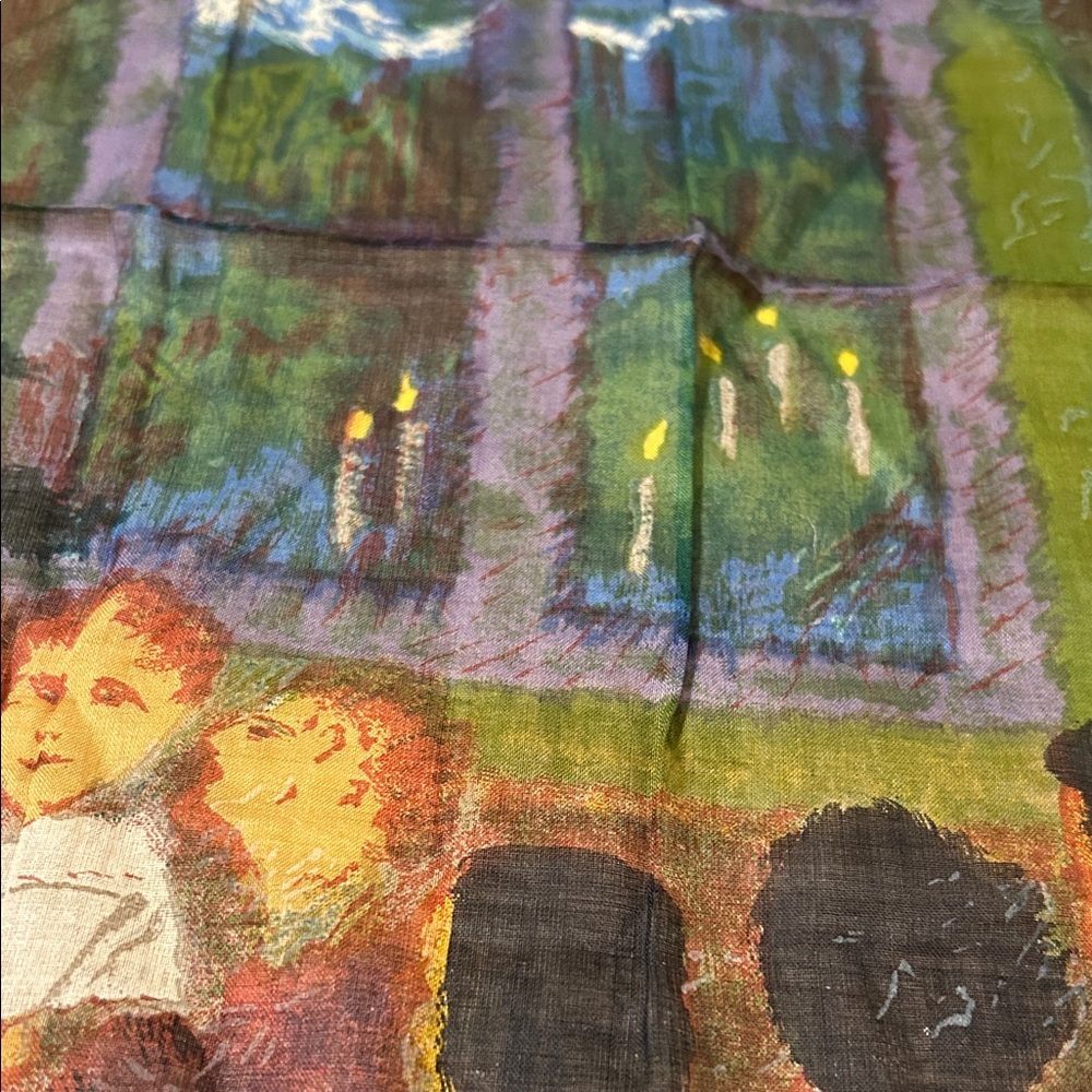 Kreier Cotton Scarf with Artistic Print - Picture 5 of 8
